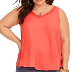 Torrid  Women's Coral Lace Inset Tank Top 2X